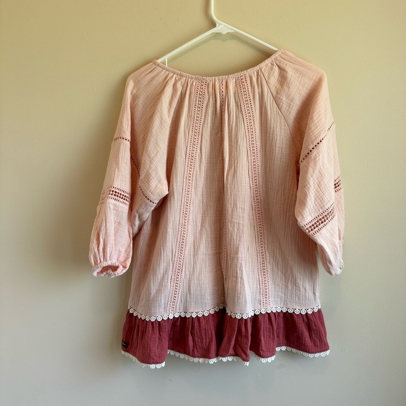 Matilda Jane Call Me Cute Wonderment Pink Boho Muslin Peasant Peplum Top S Mauve - Picture 2 of 12
